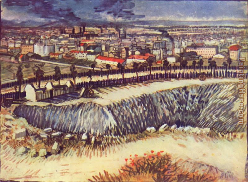 view of the city with factorys painting - Vincent van Gogh view of the city with factorys art painting